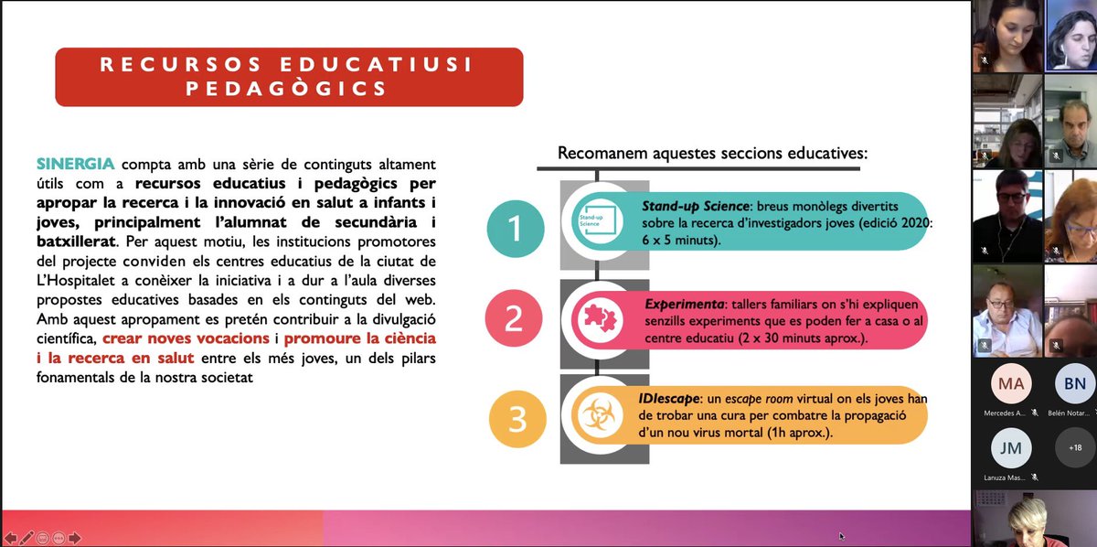 EducacióLH (@lheducacio) on Twitter photo ‼️Coneixeu SINERGIA??
👉🏻 sinergia.l-h.cat
✅Aquesta tarda sessió de presentació del projecte i recursos educatius i pedagògics als centres educatius de #LHospitalet
<a href="/idibell_cat/">IDIBELL</a> @david15lh <a href="/educaciocat/">Educació</a>
<a href="/hbellvitge/">Hospital Universitari Bellvitge | HUB</a> <a href="/educadiba/">Educació Diputació</a>
#LHCiencia ‼️Coneixeu SINERGIA??
👉🏻 sinergia.l-h.cat
✅Aquesta tarda sessió de presentació del projecte i recursos educatius i pedagògics als centres educatius de #LHospitalet
<a href="/idibell_cat/">IDIBELL</a> @david15lh <a href="/educaciocat/">Educació</a>
<a href="/hbellvitge/">Hospital Universitari Bellvitge | HUB</a> <a href="/educadiba/">Educació Diputació</a>
#LHCiencia