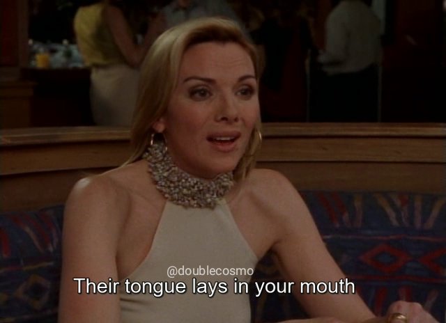 DoubleCosmo's tweet photo. What is the worst kiss you've ever had? 👇🏻

#SexAndTheCity

E05S03: No Ifs, Ands or Butts

Follow: @doublecosmo 

#SATC #satcquote #satcquotes https://t.co/MLjkfQr8kf