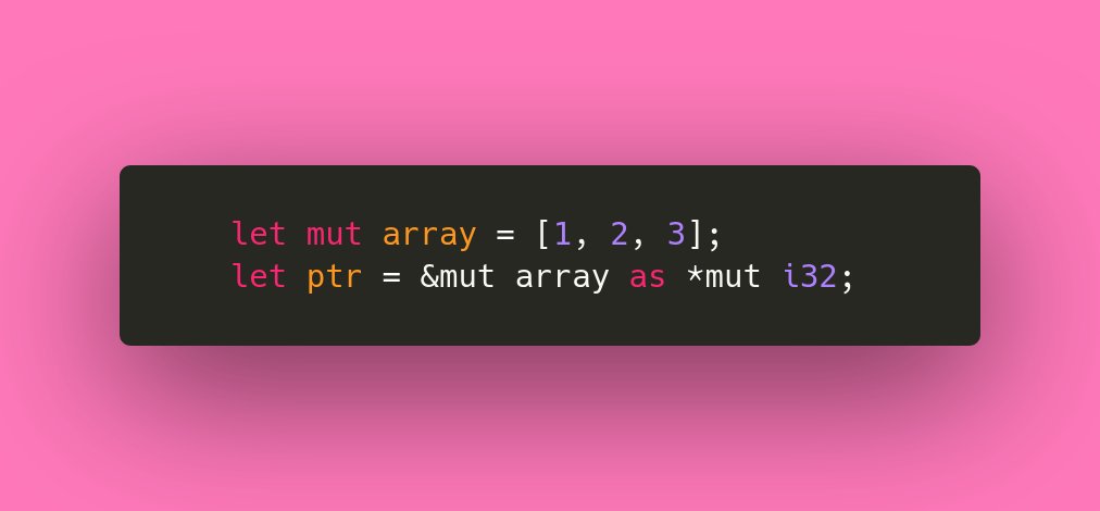 The casting operator (`as`) already allowed converting from a reference to an array to a pointer to the first element (from &[T; N] to *const T). Starting in Rust 1.52, this also works for the mutable case (from &mut [T; N] to *mut T):5/10