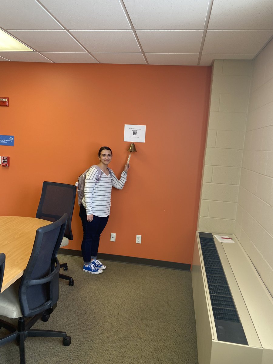 StudentLifeBU's tweet image. Our second bell ringing happened on May 5th! Sada Branson Sophomore Psychology and Communication major has accepted a summer internship at Bert Nash Community Mental Health Center in Lawrence, KS. She will be interning as a behavioral health specialist working with children.