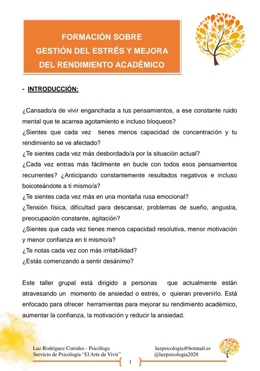 Delegacion_UPM's tweet image. Taller sobre la gestión del estrés y mejora del rendimiento académico.

Todo lo que necesitas saber en: eventos.upm.es/66091/detail/g…