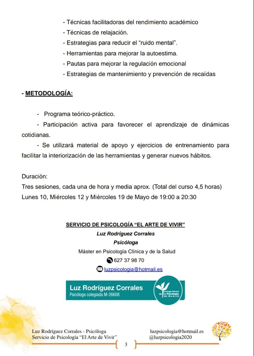 Delegacion_UPM's tweet image. Taller sobre la gestión del estrés y mejora del rendimiento académico.

Todo lo que necesitas saber en: eventos.upm.es/66091/detail/g…