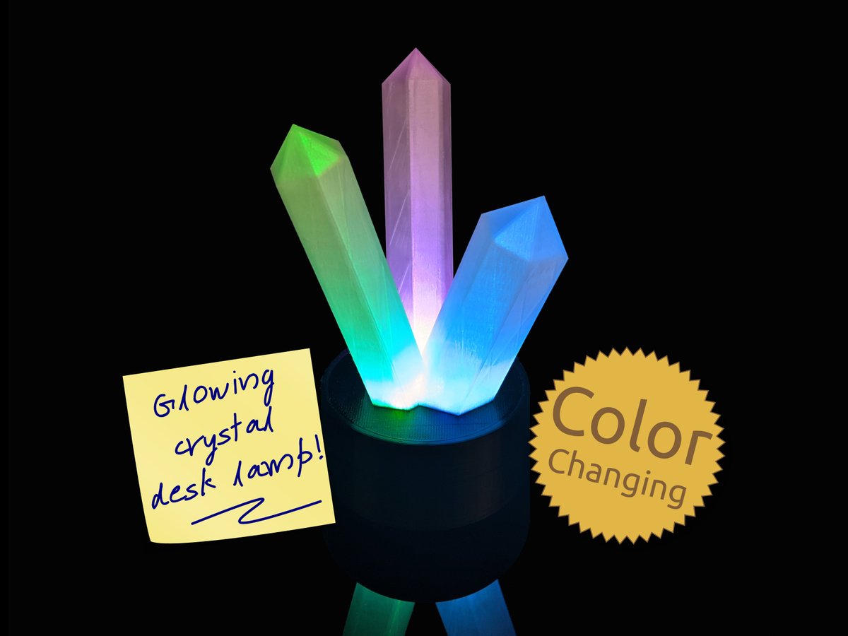 code_and_make's tweet image. Create an Illuminated Crystal Lamp with our free, 3D printable, design on @Thingiverse: thingiverse.com/thing:4850163 #3dprinted #3dprinting #thingalert #arduino