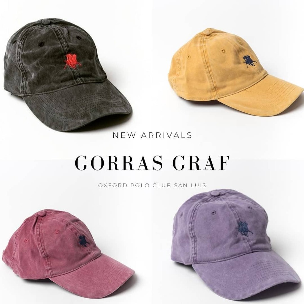 Twitter 上的 RCB Polo Club SL："|🔥 GORRAS GRAF 🔥 | ○ Gorras Lisas, Lavadas. Con Visera. ○ Logos Bordados En Frente Y Tirilla. ○ Algodón. 📍Colón 667 San Luis | Tienda