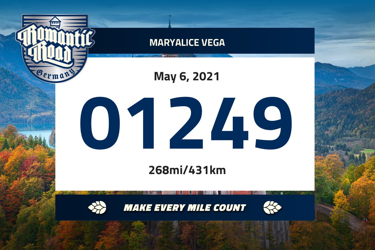 vega_maryalice's tweet image. #Theconquerorchallenge #myvirtualmission #virtualraces #RomanticRoad #Germany