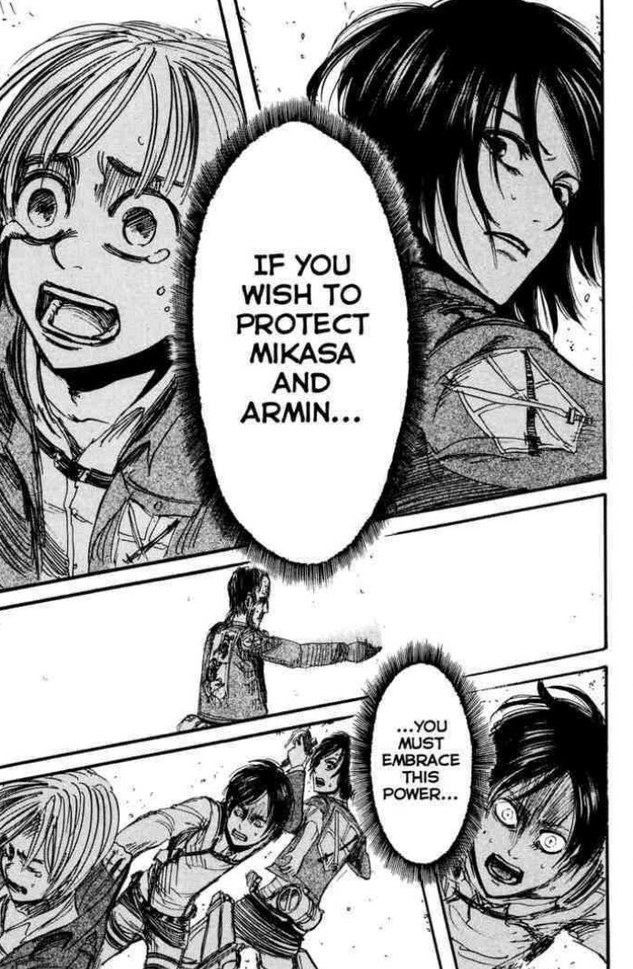 What shows Eren was in his way of seeing justice, interested in saving his friends in a point, & therefore motivated him to continue, is the fact he never stopped sending himself the memories : "If you want to save Mikasa, Armin and the others, continue your mission" 3 times