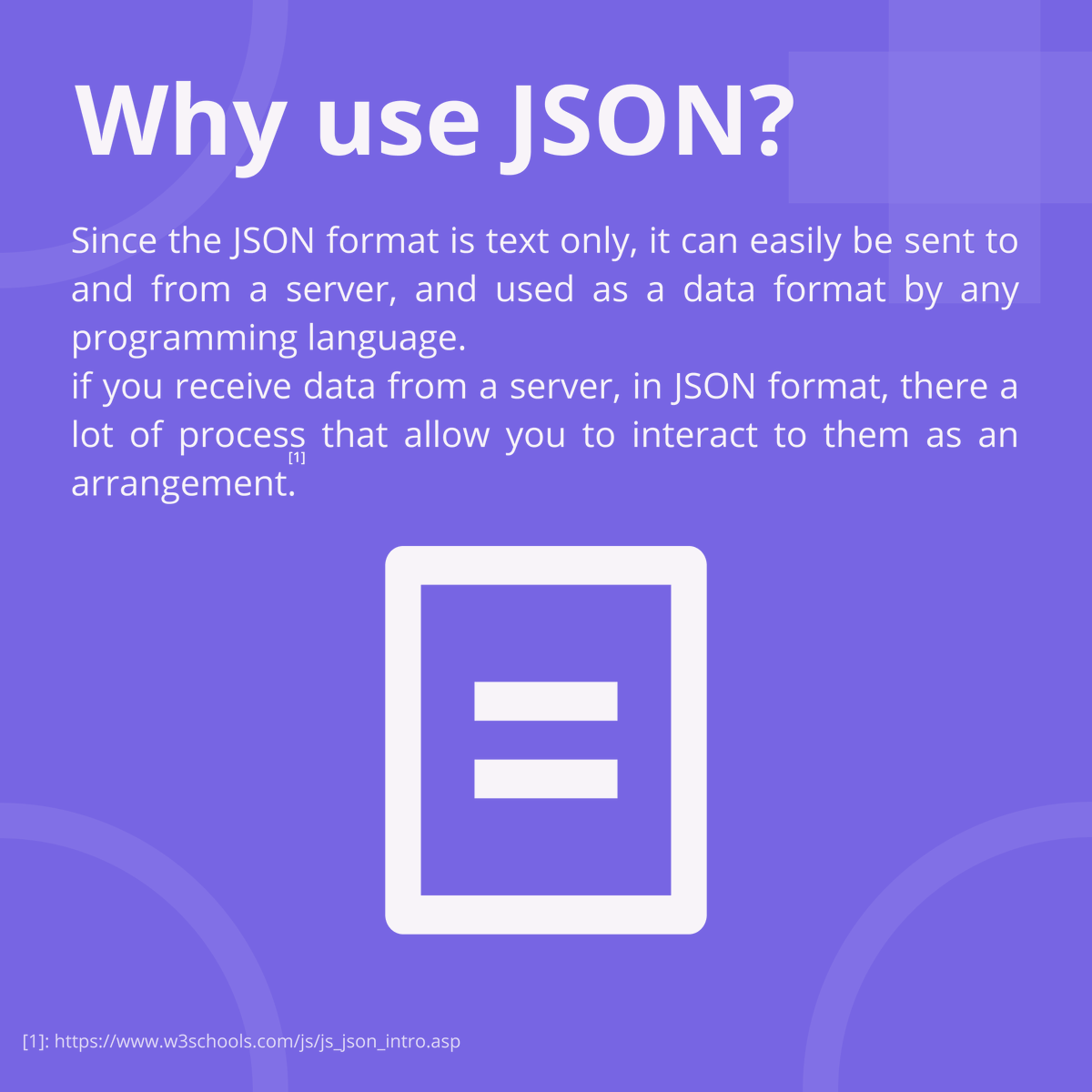 HeyLintori's tweet photo. 🖥 The fundamentals of Api's!
Have you used JSON before? https://t.co/kJWk1f0D2W
