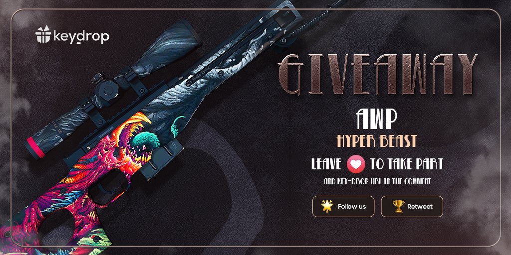 keydropcom's tweet image. Giveaway on AWP | Hyper Beast🎁

👊 Just leave ❤️ under the post!
🌟 Follow us!
🏆 Retweet!
 
⏰ Wait 24 hours!

#freeskins #csgoskinsgiveaway #csgoskinsfree #giveaway #airdrop #csgocases #csgocase #csgocommunity #csgoesport #skins #csgoskins #keydrop #keydropcom #csgo