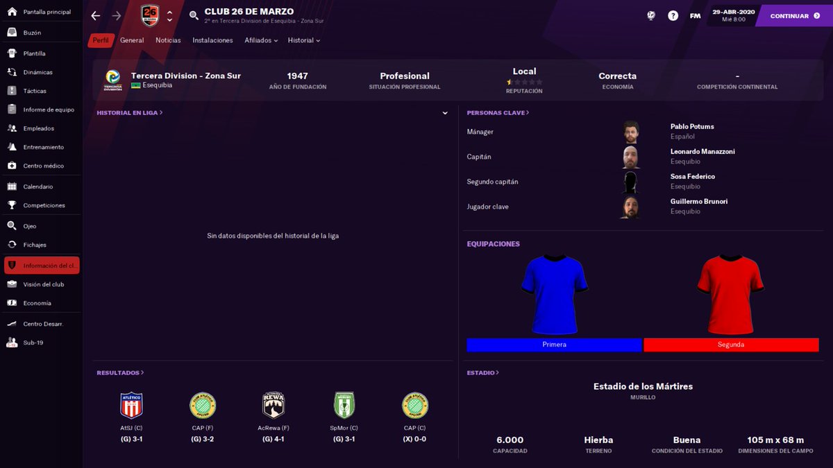 ppotums's tweet photo. Venga ahí estoy de DT con mi edad y de jugador con 34 años en el 26 de Marzo, en la Tercera División Sur de #Esequibia recien arrancados. Jaguares de Murillo nos echó de la Copa, seguimos en al Waggy-T con la clasificación para segunda fase y segundos en la liga por ahora https://t.co/mF91PAGkju