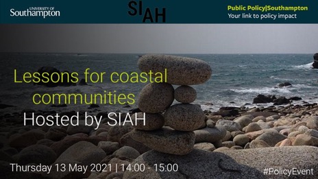 Join us for @Soton_SIAH webinar Lessons for Coastal Communities on 13th May exploring heritage & culture-led solutions to #SouthCoast regional challenges. Chaired by @IoWBobSeely with @alisonksmith @suzyjoinson @MEMckeague @sethgiddings & @LGAculturesport eventbrite.co.uk/e/siah-webinar…