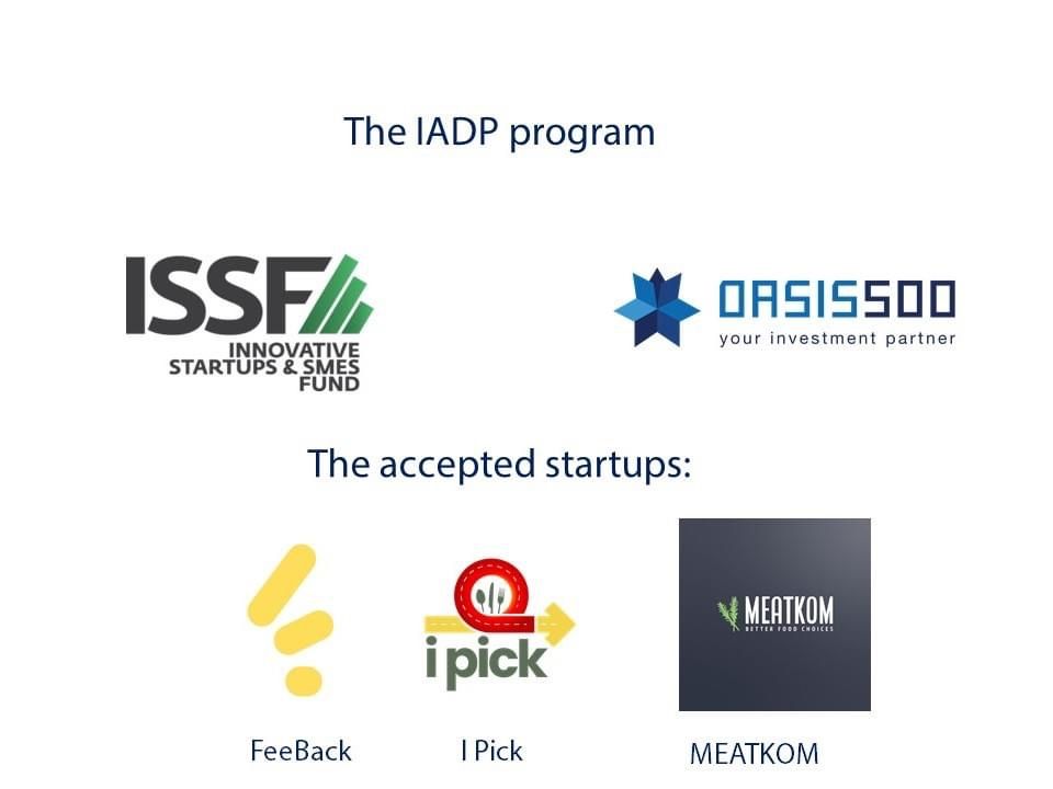 Oasis_500's tweet photo. IADP: 3-year program funded by @issfjo, to develop the #JO entrepreneurial ecosystem by incubating 16 startups @Oasis_500
The 1st startups selected:
#FeeBack: Review app https://t.co/x5BwkkFQEK
#IPick: Drive-thru mobile app
#MEATKOM: Alternative meat https://t.co/xYP0UPe4G4 https://t.co/L5lBoRxcKM
