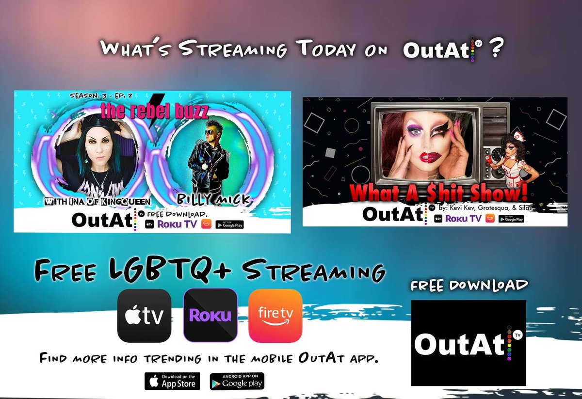 Your Thursday Night streaming with @TheRebelBuzz Season 3 w/ @billymickmusic & @WhatAShitShowSD all live, oh my! Tune-in starting at 7pm (pst). 

Download the OutAt.TV app for free on Apple TV, Roku TV and Amazon FireTV! #OutAtTV #OATV #TheRebelBuzz #WhatAShitShow