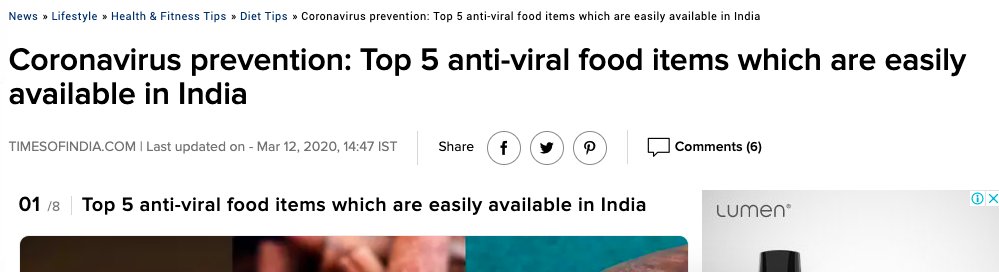  Don't fall for misleading articles in the media that promote some foods as anti-Covid19 or those that prevent and cure Covid19.