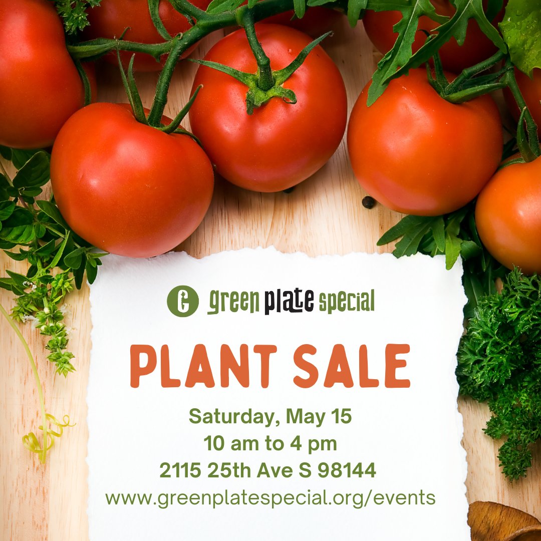 We're thrilled to announce our very first #PlantSale on Saturday, May 15 from 10 am to 4 pm. We invite everyone in the community to come and join us. For more details, visit greenplatespecial.org/events

#Seattle #nonprofits #urbangarden #community