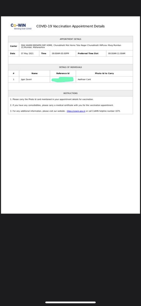 After days of efforts, I got appointment for vaccination tomorrow at Chunabhatti Center.All of a sudden I have received a message at 11:30 that the appointment has been cancelled. Screenshots attached for reference.  @mybmc  @AUThackeray  @OfficeofUT  @rssharma3