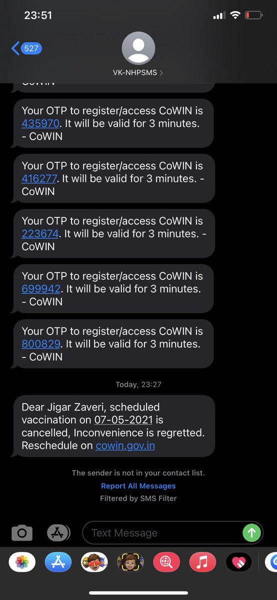 After days of efforts, I got appointment for vaccination tomorrow at Chunabhatti Center.All of a sudden I have received a message at 11:30 that the appointment has been cancelled. Screenshots attached for reference.  @mybmc  @AUThackeray  @OfficeofUT  @rssharma3