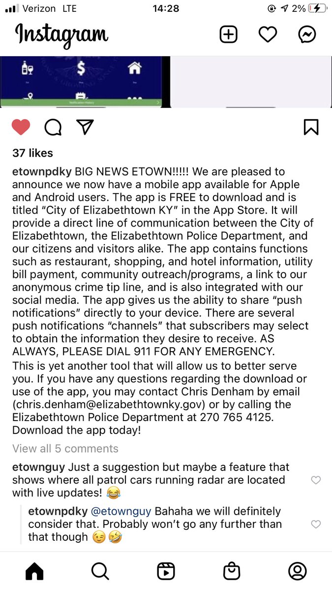 Ok all you #elizabethown peeps. <a href="/Etownpd/">Elizabethtown Police</a> has a new app to help with your needs. Check them out. #hardin #epd