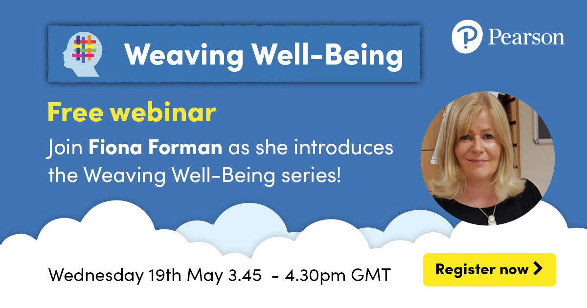 Sign up to join our free Weaving Well-Being webinar! 

Find out more about the new wellbeing series from co-author Fiona Forman on the 19th May.

Register now 👉ow.ly/zO5o50EGCeA

#HealthyHappySchools