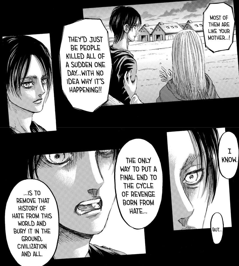 There is an interesting parallel concerning Eren & fez Kids. It goes beyond Eren's guilt of doing genocide. In fact, it can be argued in same way these children steal in order to allow their family to eat, Eren makes a genocide allowing to try to save his Island. Both acts are