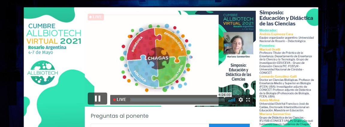 Simposio de Educación de las Ciencias! Me encantó Chagas como ejemplo #CumbreAllBiotech <a href="/allbiotech_/">ALLBIOTECH</a>