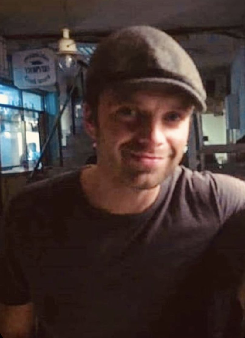 sebastian stan wearing his little grandpa hats ; a thread <3