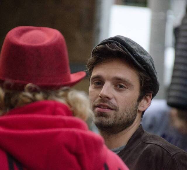 sebastian stan wearing his little grandpa hats ; a thread <3