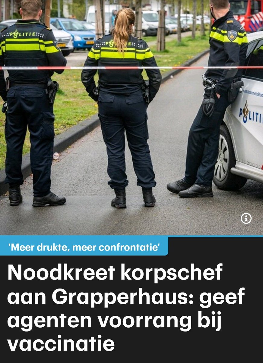 Een volledig terechte noodkreet van @POL_Korpschef Henk van Essen aan @ferdgrapperhaus; vaccineer politiemensen in de frontlinie met voorrang!