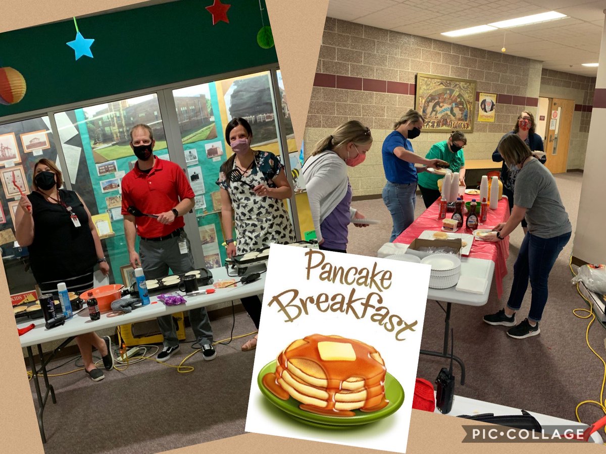 Our staff is FLIPPIN' awesome! Thursday's Appreciation Treat: Pancake Breakfast! #WeAre409 #TeacherAppreciationWeek