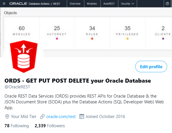 thatjeffsmith's tweet photo. Doing some Twitter account maintenance/updates

@oraclerest ....

Need to grow to more than 3,715 followers! https://t.co/7L5UVPhl7X
