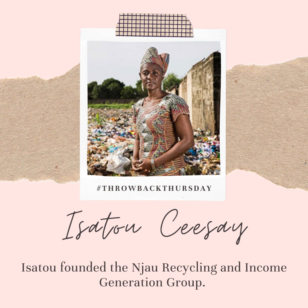 #throwback to when Isatou Ceesay founded the Njau Recycling and Income Generation Group. 

Learn more about her contributions on our Instagram and Facebook: linktr.ee/peelgems