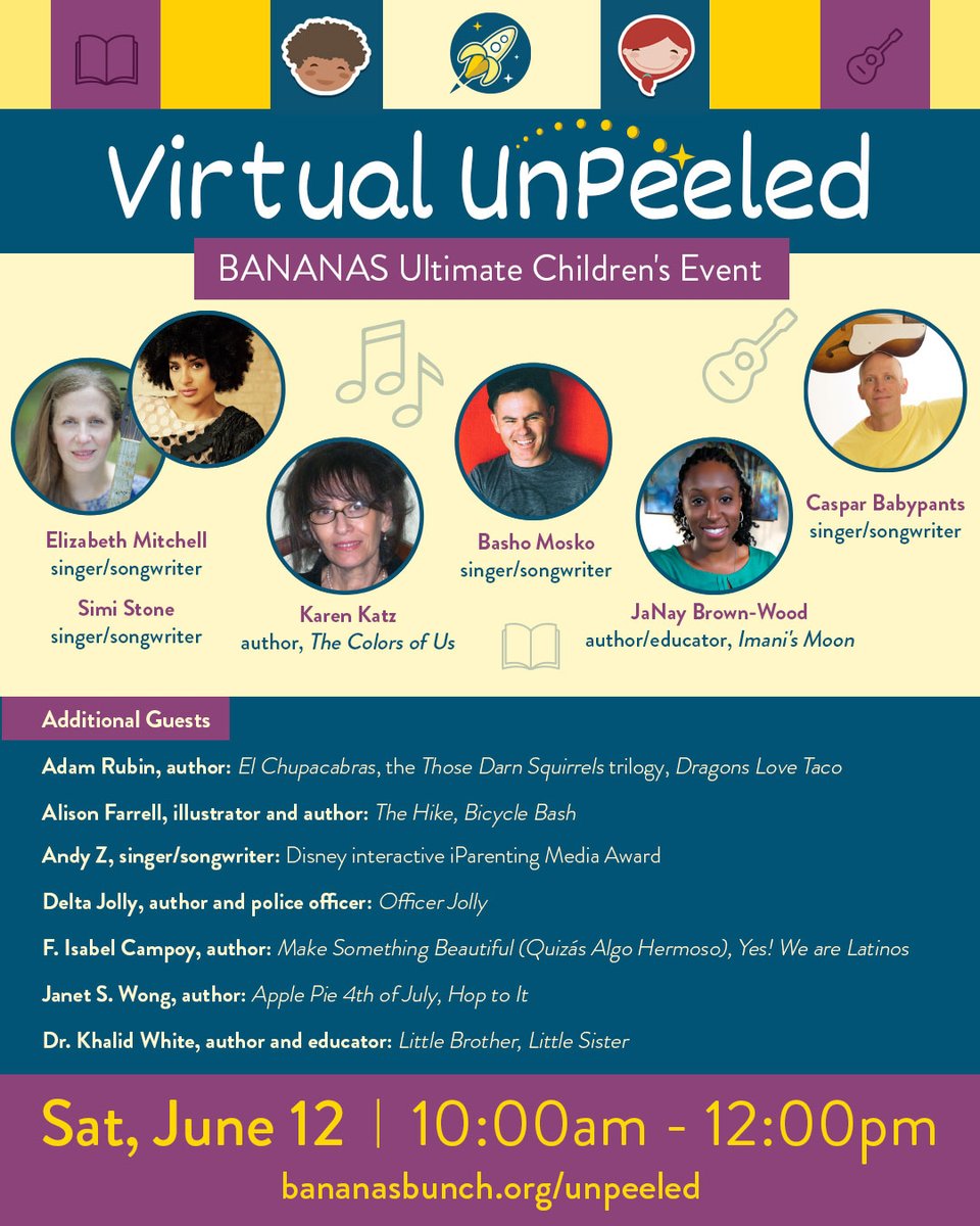 BANANAS (@bananasbunch) on Twitter photo Are you ready to DANCE with Grammy-nominated artists at Virtual UnPeeled: BANANAS Ultimate Children’s Event? There will be performances by <a href="/casparbabypants/">caspar babypants</a> <a href="/AndytweetZ/">Andy Z</a> <a href="/bashoandfriends/">BASHO & FRIENDS</a> select readings from Karen Katz, <a href="/janaybrownwood/">❤ JaNay Brown-Wood, PhD, Author & Educator ❤</a> and more! RSVP here: givebutter.com/virtual-unpeel… Are you ready to DANCE with Grammy-nominated artists at Virtual UnPeeled: BANANAS Ultimate Children’s Event? There will be performances by <a href="/casparbabypants/">caspar babypants</a> <a href="/AndytweetZ/">Andy Z</a> <a href="/bashoandfriends/">BASHO & FRIENDS</a> select readings from Karen Katz, <a href="/janaybrownwood/">❤ JaNay Brown-Wood, PhD, Author & Educator ❤</a> and more! RSVP here: givebutter.com/virtual-unpeel…