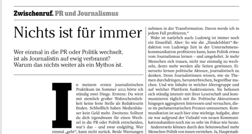 Viktoria Bolmer (@viktoriabolmer) on Twitter photo Für das <a href="/mediummagazin/">medium magazin</a> habe ich darüber geschrieben, warum Wechsel wie meiner zwischen Journalismus und Politik oder PR wichtig sind, wie beide Seiten davon profitieren können und warum am Ende sogar die Demokratie gewinnt. Es war mir eine Freude! 👉(€)mediummagazin.de/medium-magazin… Für das <a href="/mediummagazin/">medium magazin</a> habe ich darüber geschrieben, warum Wechsel wie meiner zwischen Journalismus und Politik oder PR wichtig sind, wie beide Seiten davon profitieren können und warum am Ende sogar die Demokratie gewinnt. Es war mir eine Freude! 👉(€)mediummagazin.de/medium-magazin…