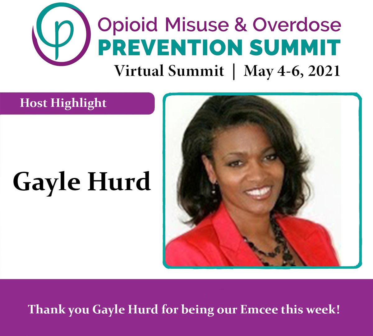 Thanks <a href="/gaylehurd1/">Gayle Hurd</a> for being the Emcee at this year's #NCOpioidSummit!