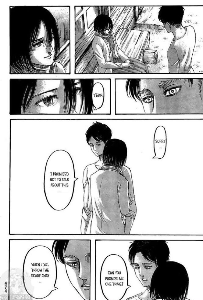 until the end while taking responsibility for his actions. He didn't want to die, but he mentioned the innocents he killed didn't want that either.Eren's greatest dream were those of wanting to live in peace with Mikasa, and explore the world with Armin and he fulfilled that to