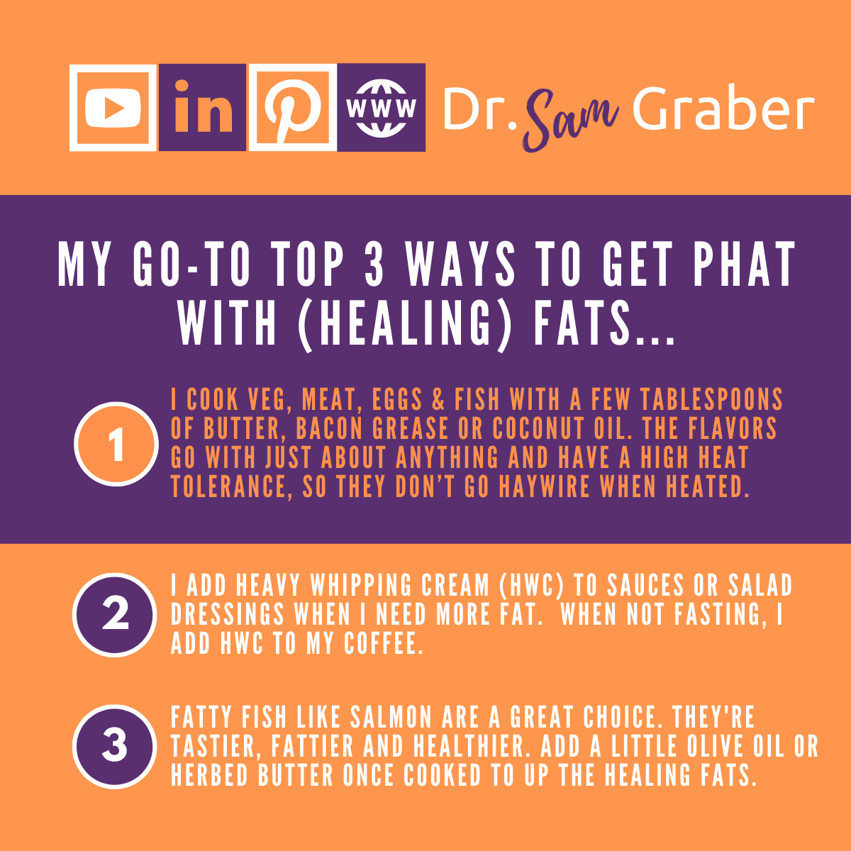 drsamgraber's tweet photo. If you're eating to achieve ketosis (and I hope you are), here are 3 of my favorites for getting Phat with Fat!  

Read further to learn why you will be better off ignoring the fat-phobic dogma that is stuck in the '70s  along with high collars and disco!  https://t.co/fmngZlJuEd https://t.co/sHTBGnizQE