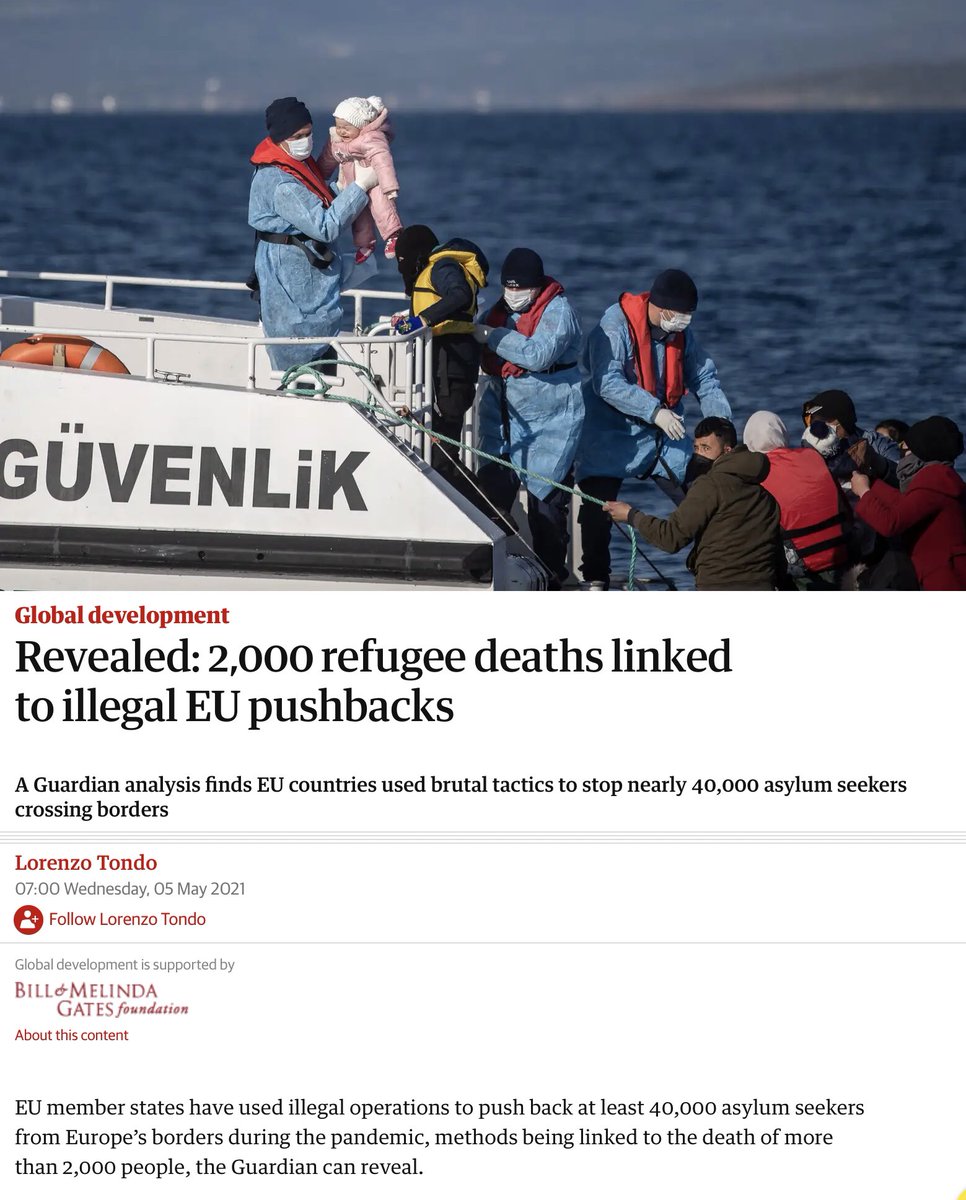 Yesterday  @guardian presented shocking report of violence, pushbacks & deaths @ EU borders. Which raises questions: Why has such news (130 deaths on one day this April) ceased to shock majorities in ? What could be do done to change this situation?A thread. (1)