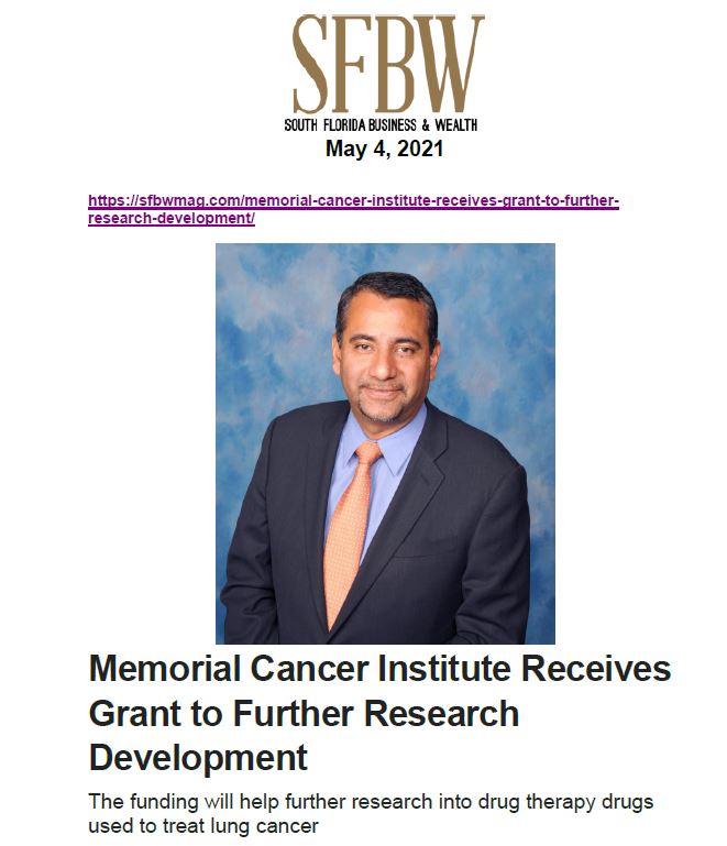 Memorial Cancer Institute @MCIStrong @mhshospital Received Grant to Further Research Liquid Biopsies in lung cancer, thanks to the Community Foundation of Broward cfbroward.org for this support ! @flasco @isliquidbiopsy @OLACANCER1 #lcsm sfbwmag.com/memorial-cance…