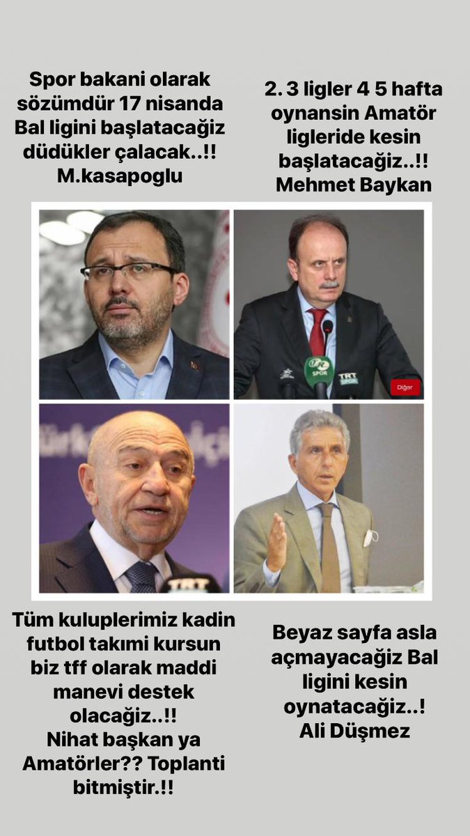 Keyif siz, kahyası siz.. olsun biz hala bekliyoruz!!! Unuttuğunuz bişey var, geçindirmemiz gereken ailemiz var ve bizim başka bir geçim kaynağımız yok!!
<a href="/kasapoglu/">Dr. Mehmet Kasapoğlu</a> <a href="/mehbaykan/">Mehmet Baykan</a> <a href="/AliDusmezz/">ALİ DÜŞMEZ</a> <a href="/TFF_Org/">TFF</a>
#BolgeselAmatorLigBaslasin
#tffİstifa