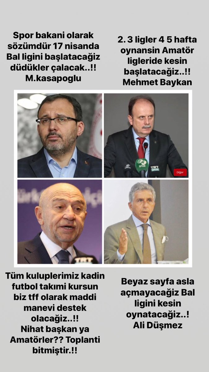 14 aydır Amatör camialara verdiğiniz umut tacirligine son verin!! Ya gerekeni yapın yada hep beraber istifa edin..!!   Net
<a href="/kasapoglu/">Dr. Mehmet Kasapoğlu</a> <a href="/mehbaykan/">Mehmet Baykan</a> <a href="/AliDusmezz/">ALİ DÜŞMEZ</a> <a href="/TFF_Org/">TFF</a>
#BolgeselAmatorLigBaslasin
#tffİstifa