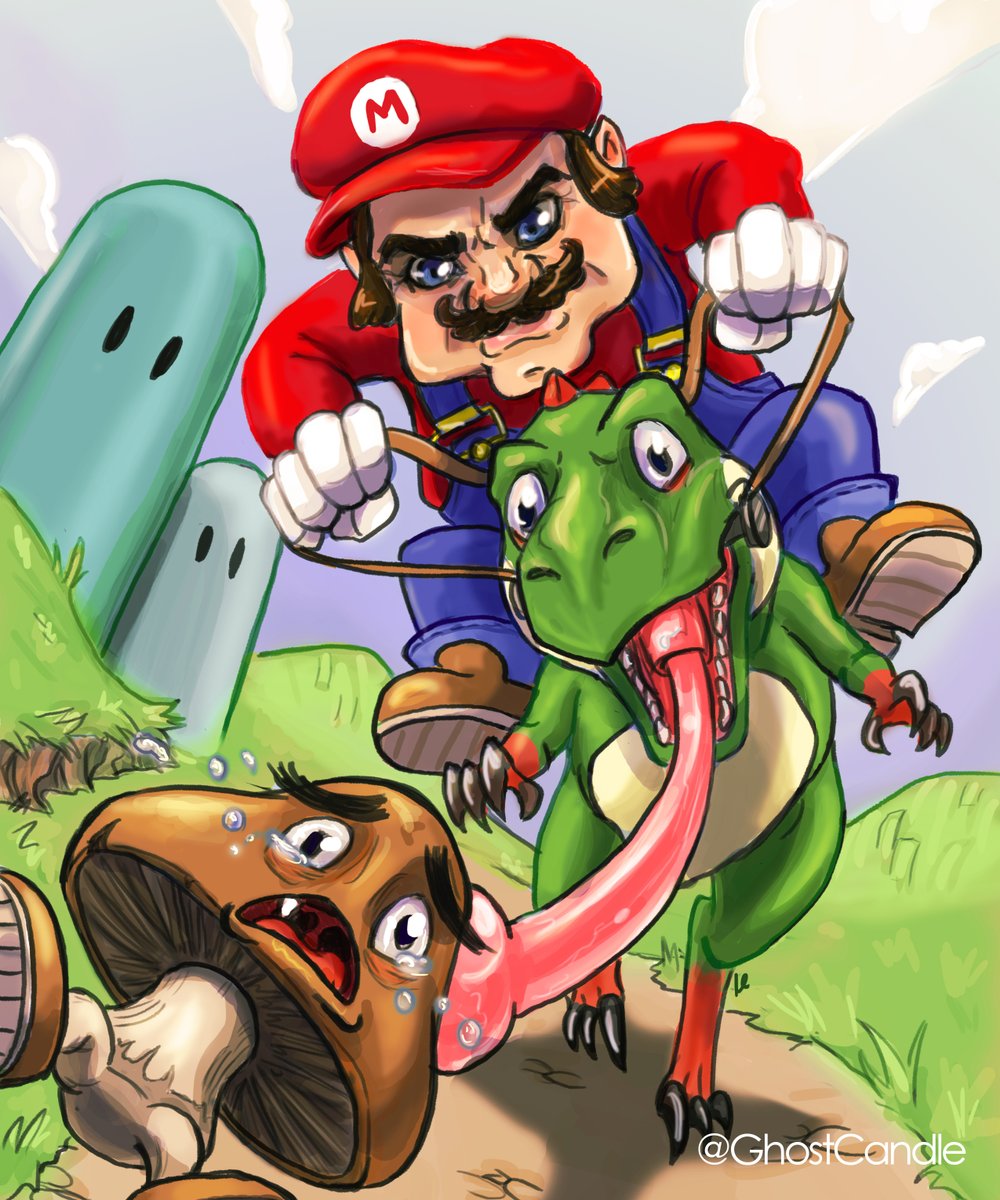Some old Mario fan art from 2018. Between Mario's face and thee Goomba I still enjoy it.