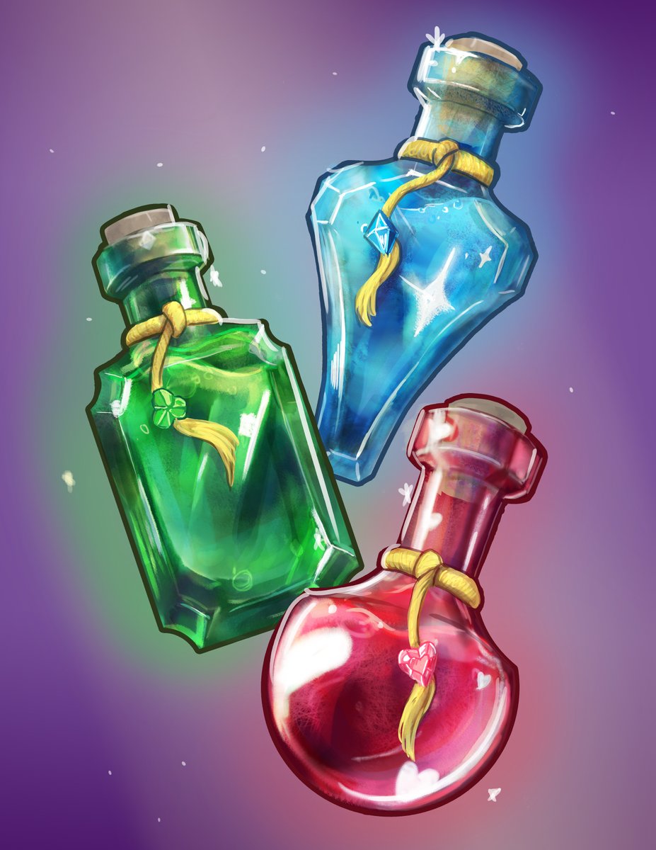 Potions~Which I have a much of sparkly stickers of hiding in my convention boxes. Maybe I'll sell on Ko-Fi?