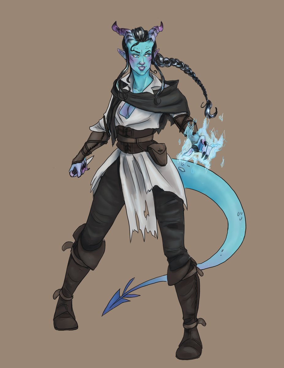 I actually want to redraw this Tiefling one day. She's fun.