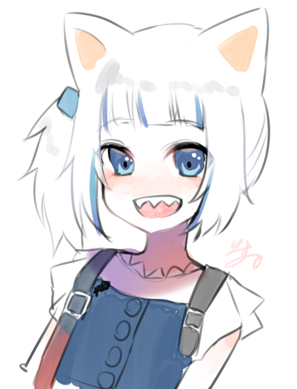 がうるぐら 「にゃ!
 #CatShark 」|いすか🐉🍕のイラスト