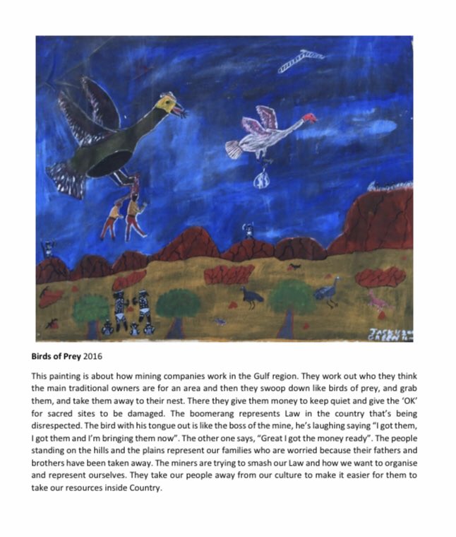 Garawa elder Jack Green’s remarkable submission to the Juukan Gorge Parliamentary Inquiry:“Birds of Prey 2016” https://www.aph.gov.au/DocumentStore.ashx?id=16f7c3be-086e-4372-8212-9752a68a504c&subId=706218