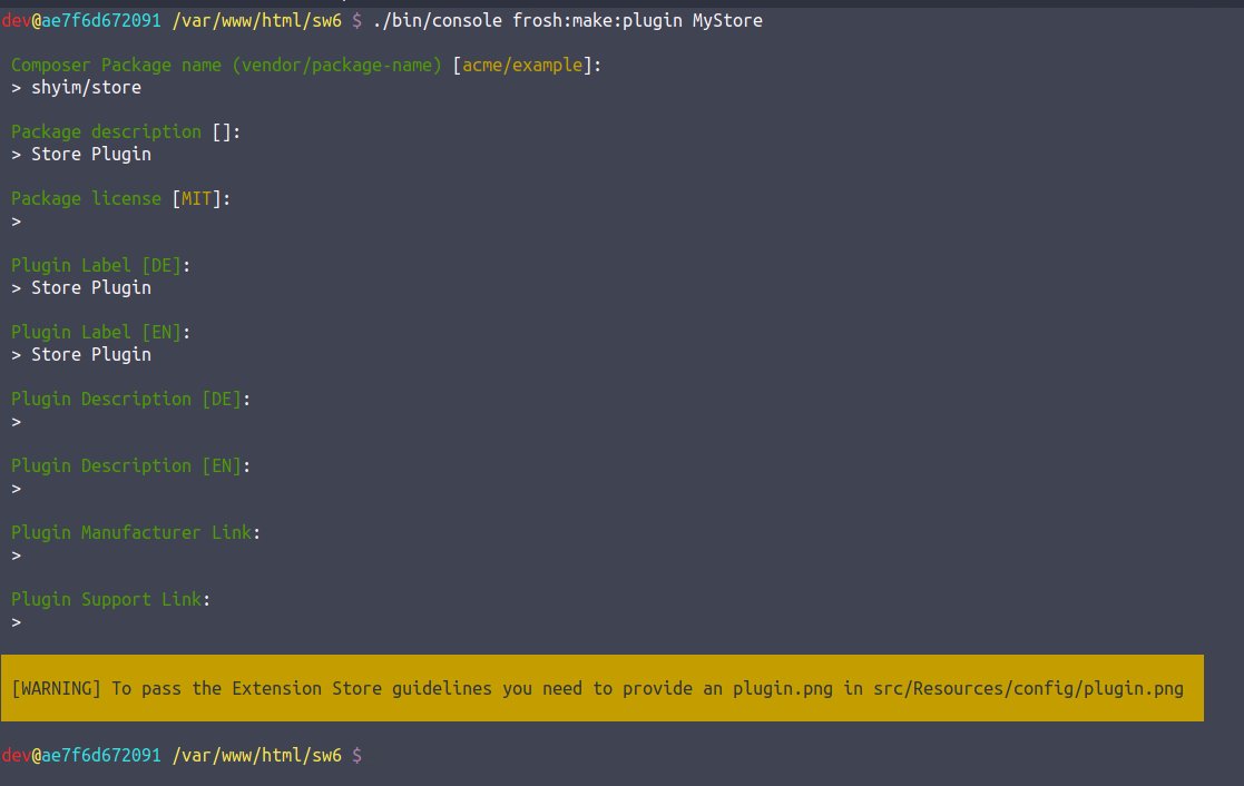 Shyim97's tweet image. Worked today on FroshDevelopmentHelper. 
It can now
- Generate a #Shopware Plugin ✅
- Generate DAL Definitions ✅
- Generate Migration from Database Schema difference ✅