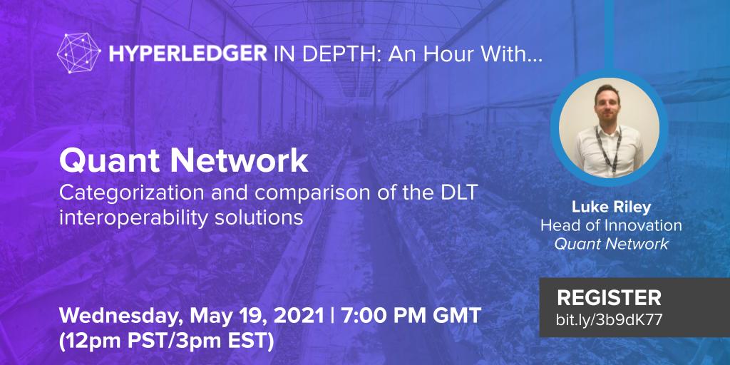 lfdecentralized's tweet photo. Hyperledger Member Webinar: An Hour With Luke Riley, Head of Innovation for @quantnetwork as he discusses the different approaches to interoperability.
May 19, 7pm GMT. Register: https://t.co/50NEtOin6V #HyperledgerInterop https://t.co/od2gfHpxEw