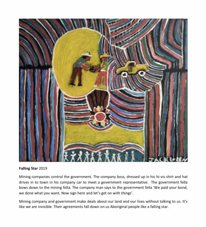 Garawa elder Jack Green’s remarkable submission to the Juukan Gorge Parliamentary Inquiry:“Falling Star 2019” https://www.aph.gov.au/DocumentStore.ashx?id=16f7c3be-086e-4372-8212-9752a68a504c&subId=706218