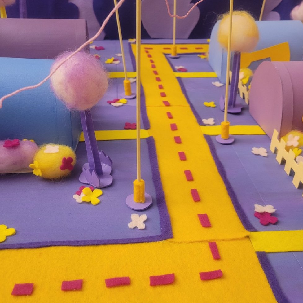 Follow the yellow felt road...💛 12pm ET tomorrow!!!

#purpleandyellow #musicvideo #multimediaart #whimsical