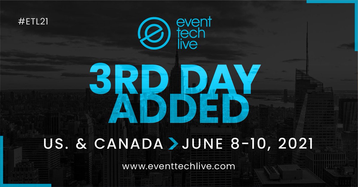 ILEAHub's tweet image. Did you see the news? Due to demand, @eventtechlive has added a third day to Event Tech Live US &amp;amp; Canada! Find out more here: bit.ly/3b9AMKV.