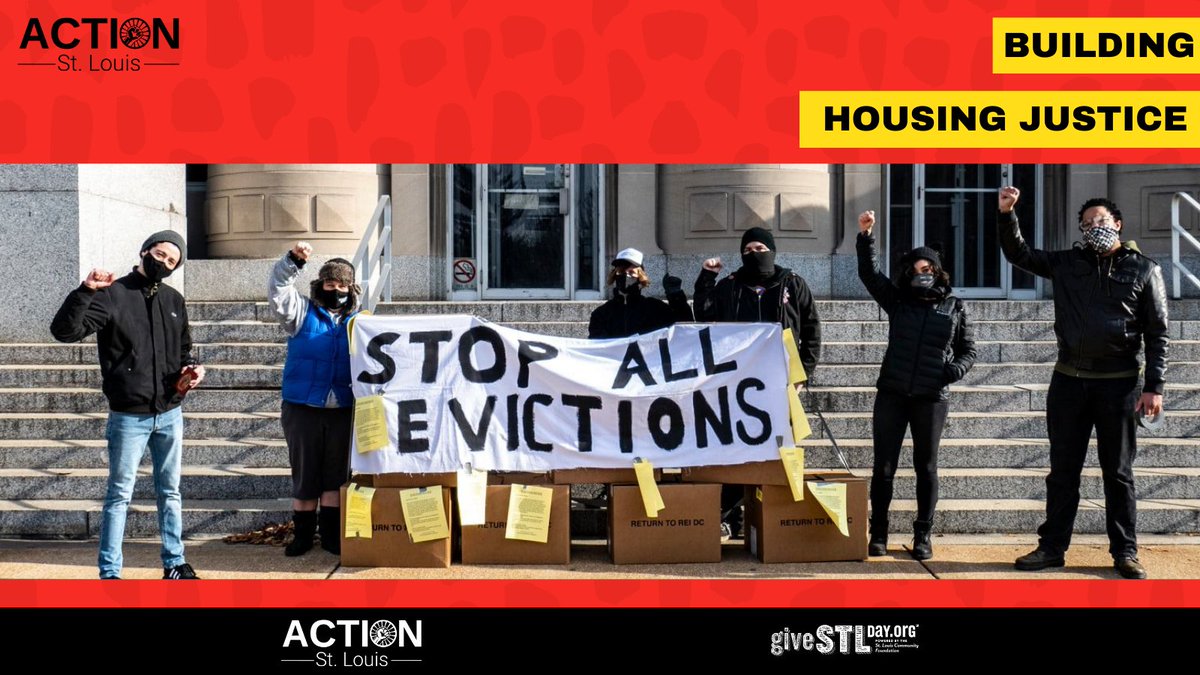 As a result of their organizing, they have stopped 150 evictions in STL county! And this only a fraction of their impact. By supporting their housing justice work today, you join a movement of people fighting to transform STL. Sustain this work today at  http://givestlday.org/actionstl 